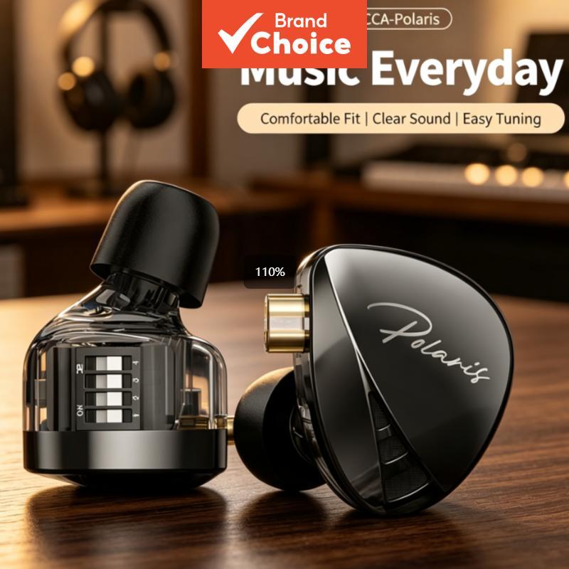 หูฟังอินเอียร์ CCA Polaris HiFi ไดรเวอร์ไดนามิกคู่ 10 มม. ปรับเสียงได้ 4 โหมด ถอดสายได้ 0.75 มม. สํา