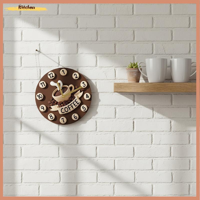 XDT Creative Round Coffee Cup Hanging Sign 2D Wall Decorative Clo ไม้ KCP
