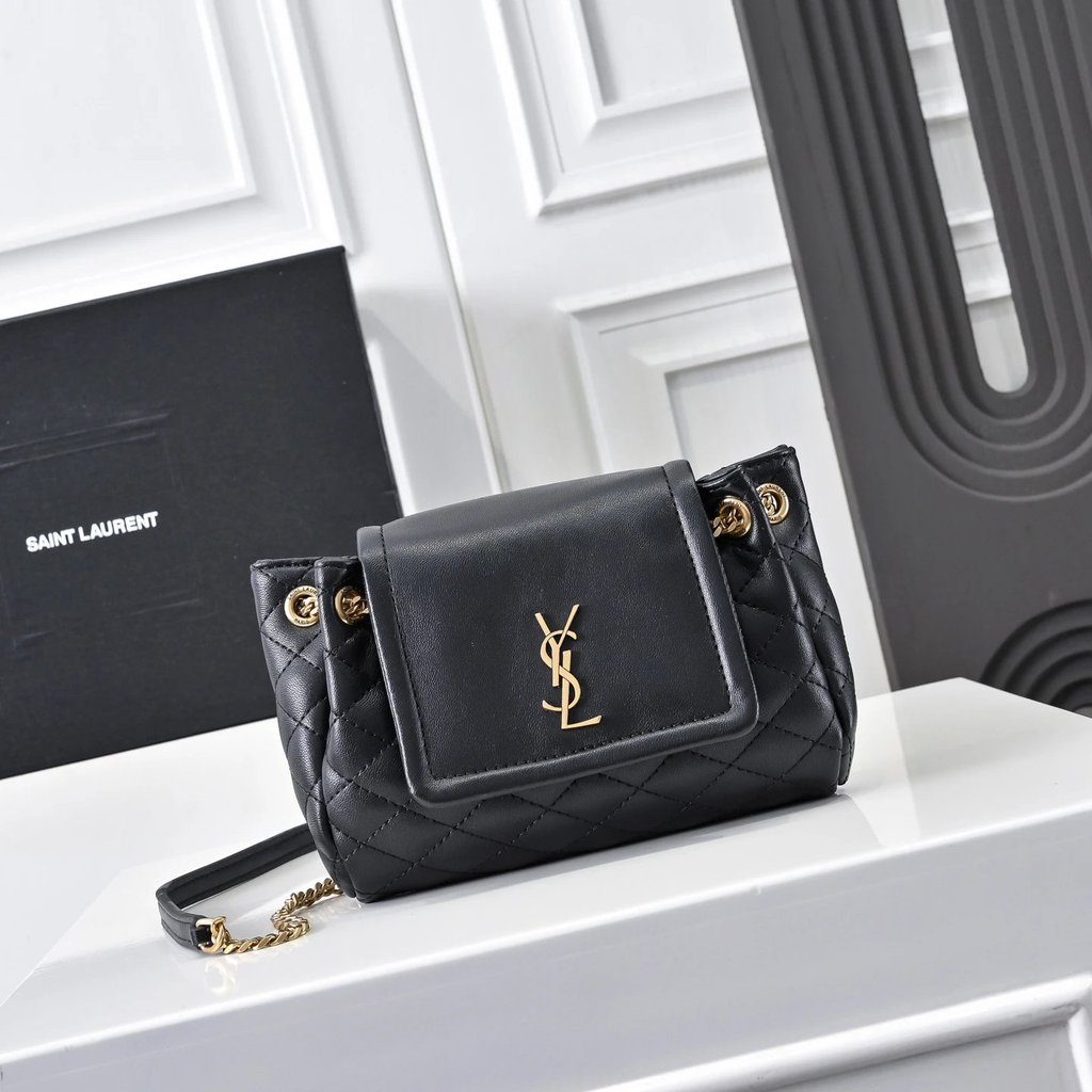 YSL NOLITA Lolita Black Gold Chain mini nolita Black Gold nolita Underarm ysl Underarm ysl หญิงไหล่ 