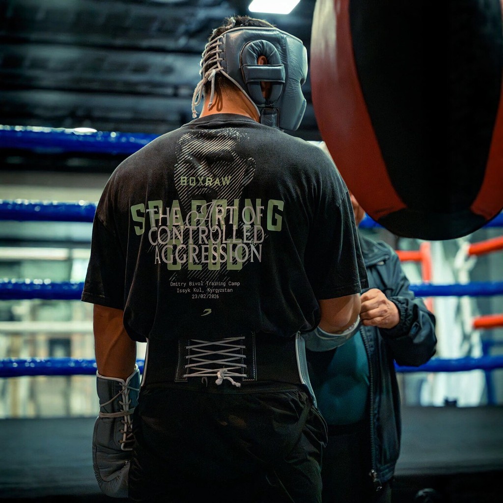 Bivol x BOXRAW Sparrow Club Wide Edition เสื้อยืดผ้าฝ้าย 100% สําหรับผู้ชาย