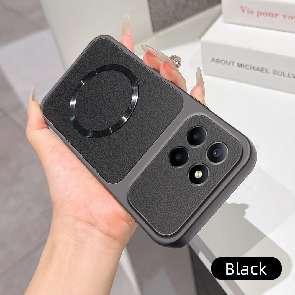ฝาครอบกันชน TPU แบบนุ่มพร้อมขายึดแม่เหล็ก Casingfor Honor X6 4G VNE-LX1 VNE-LX2 VNE-LX3 Lychee Grain