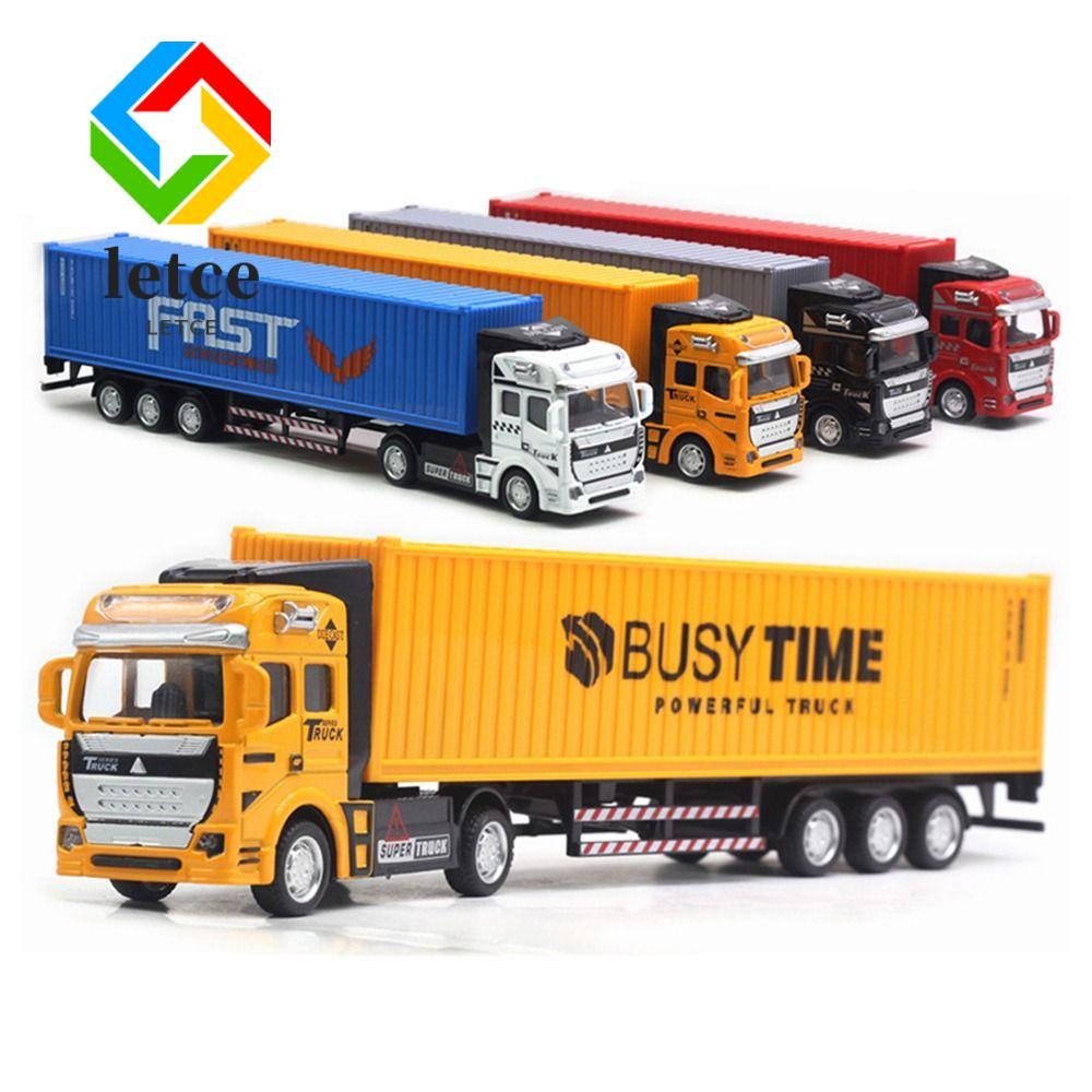 LETCE Diecast Alloy Truck, Alloy Wind-Up Car Model Toy, Model Vehicle Engineering Vehicle Container 