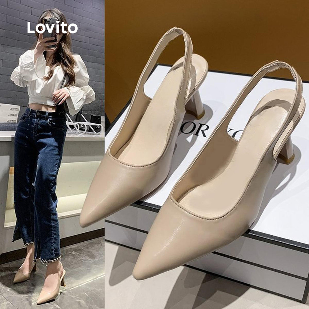 Lovito حذاء كعب عالٍ بسيط للعمل والأعراس — صورة 4