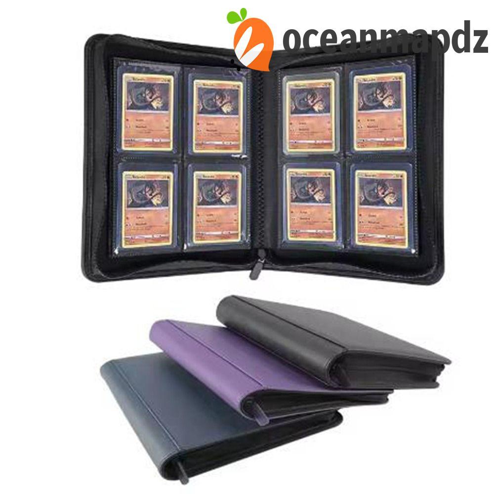 OCEANMAPDZ Toploader อัลบั้ม, กระเป๋าสองด้าน 4 กระเป๋า Toploader Binder, กล่องเก็บการ์ด PU 112 Toplo