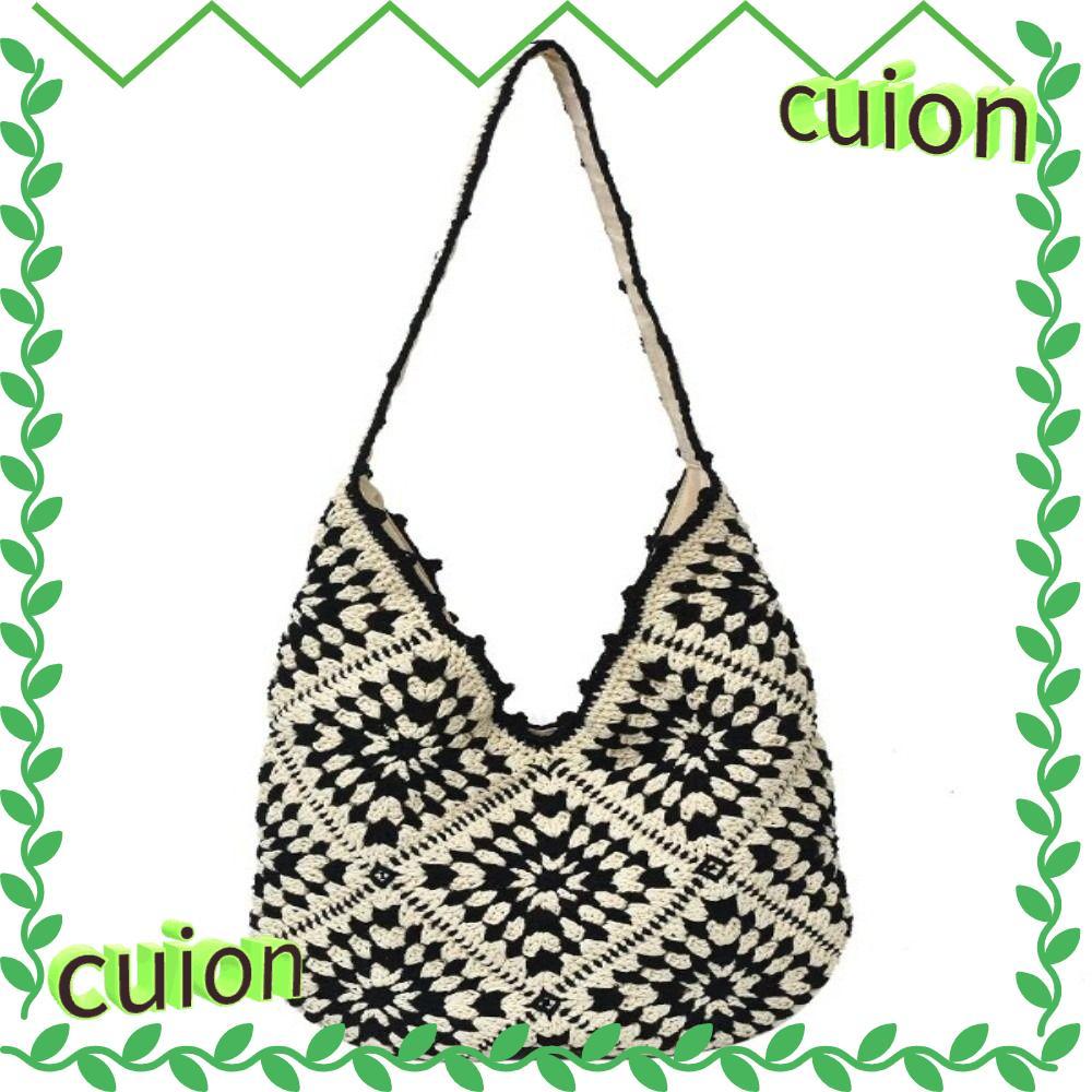 CUION1413 กระเป๋าถักโครเชต์,สไตล์ศิลปะ Hollowed Out Design กระเป๋าสะพายทอ,แฟชั่นสตรีมือโครเชต์ Vinta