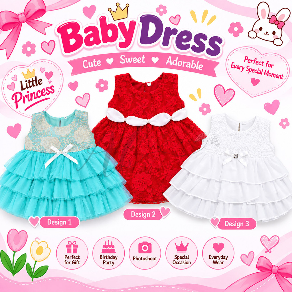 Angel Baby New Born Baby Dress Baby Girl Lace Layered Party Dress