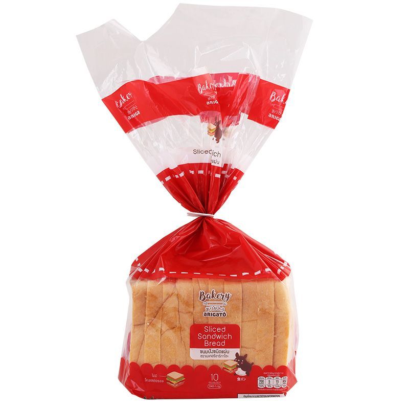 เบเกอรี่อาริกาโตะขนมปังชนิดแผ่น 240 กรัม Bakery Arigato Sliced Sandwich Bread 240 g.