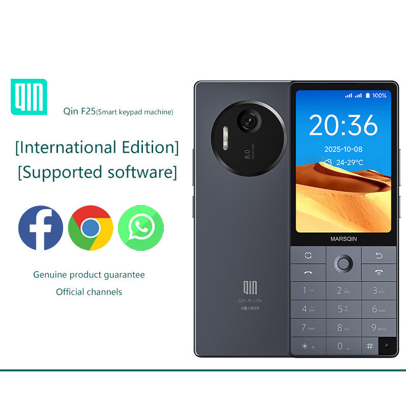 QIN F25 สมาร์ทโฟนปุ่มกด 6GB+128GB 3.54" Android 14 4G Dual SIM DEO5