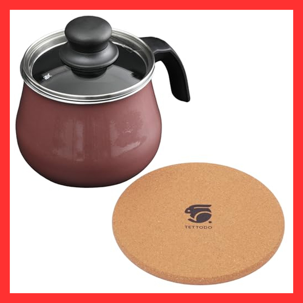 WMF Fusion Tech Mineral Multi Pot 14cm with Glass Lid IH Compatible Approx. 1L Cork Pot Service Dish