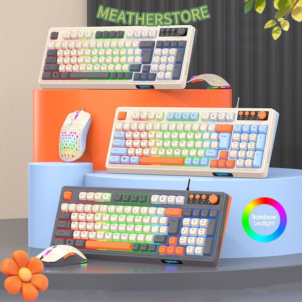 คีย์บอร์ด KEATHS RAID T98, เมาส์คีย์บอร์ดแบ็คไลท์, สีรุ้ง 98 เค้าโครงกุญแจ Luminous Gaming Mechanica