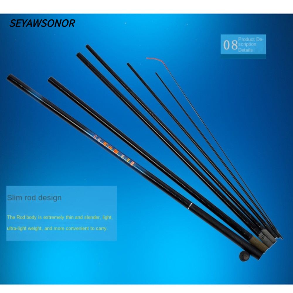 SEYAWSONOR ชุดเบ็ดตกปลา,แก้ว Fibre Carbon Fibre Fishing Rod ชุด, เด็ก 2.1 M-7.2 M Telescopic Casting