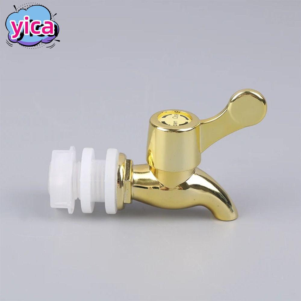 YICA ก๊อกน้ําถังน้ํา, พร้อมก๊อกน้ําขวดเครื่องดื่มแก้วป้องกันการรั่วแบบกรอง, ก๊อกน้ําสีทองพลาสติก