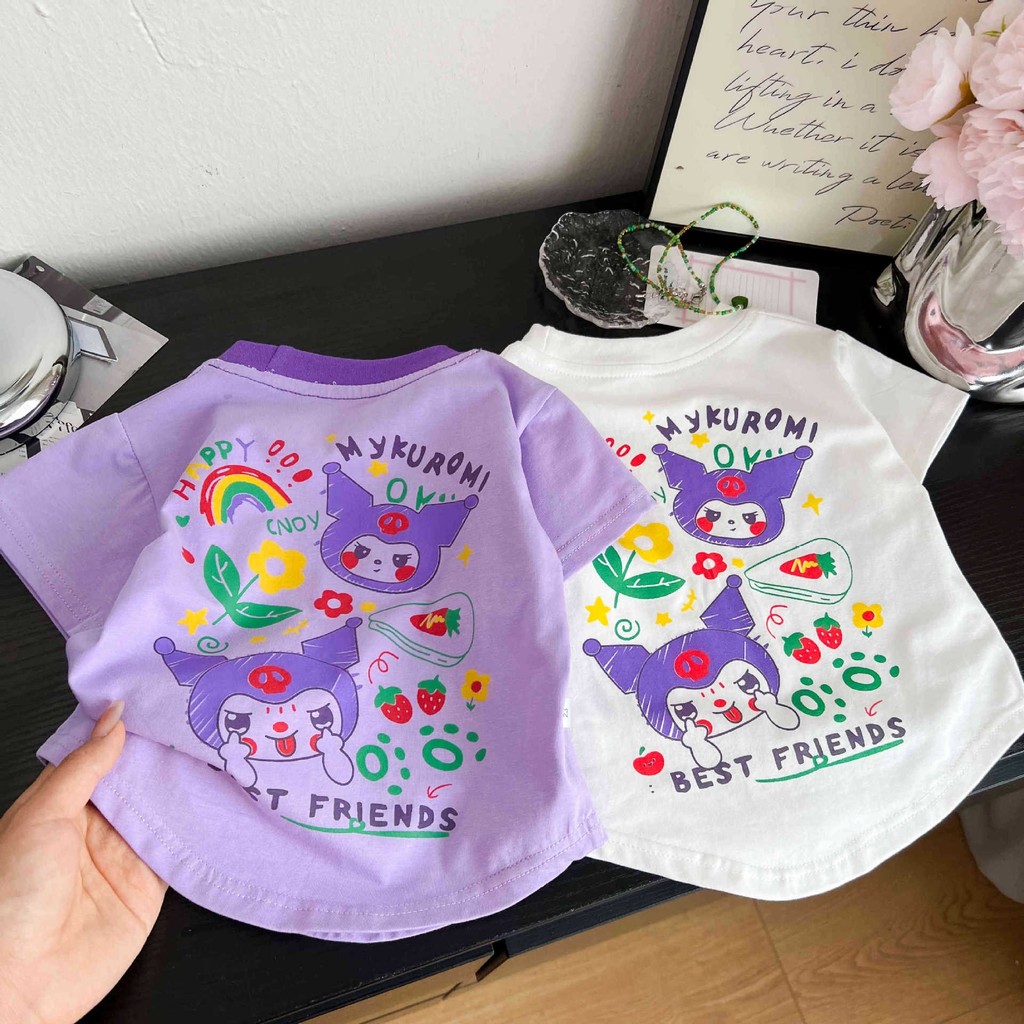 เสื้อยืดแขนสั้นเด็ก 2025 ฤดูร้อนมาใหม่ผ้าฝ้ายพิมพ์การ์ตูนรอบคอ ✨Lzboi-19.th✨