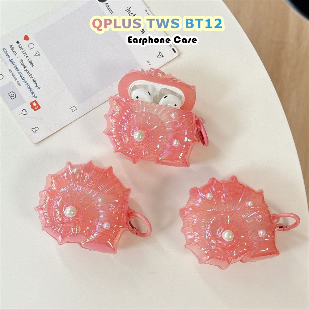 Fast ShipmentFor QPLUS TWS BT12 Casing Case Soft Silicone Headphone Case Solid Colour Seashell NO.2