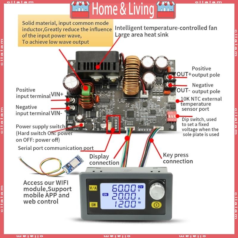 CI XY6020L DC-DC แหล่งจ่ายไฟแบบปรับได้ Step Down Module Power Converter