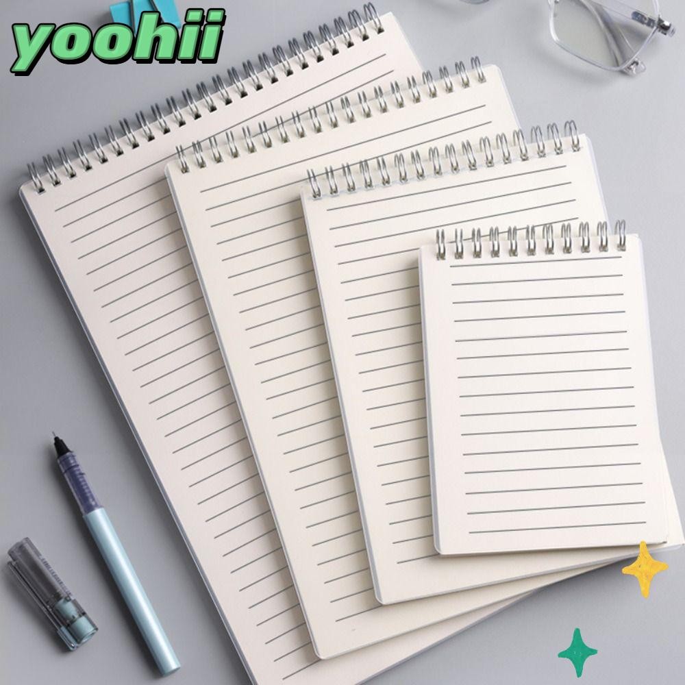 YOOHII Spiral Notepad, Flip Over Design Grids/Blank/Hard Line Coil Notebook, Multifunctional A4/A5/A6/B5 Memo Pad นักเรียนของขวัญ
