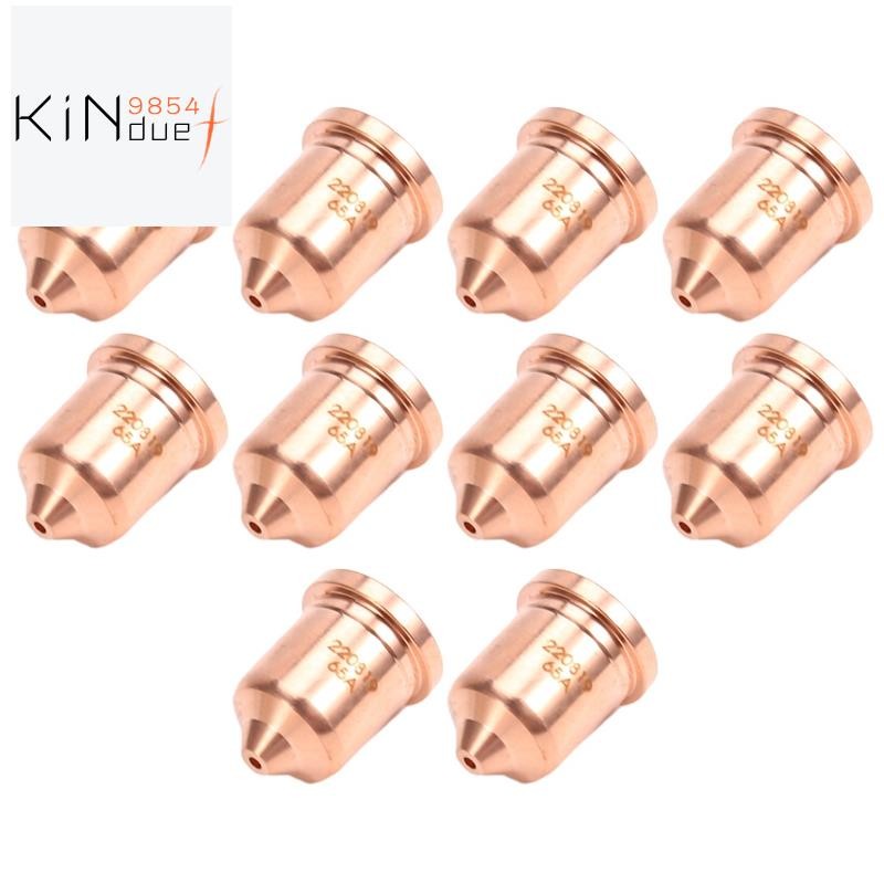 10ชิ้น 220819 65A หัวฉีด Fit สําหรับวัสดุสิ้นเปลืองไฟฉายตัดพลาสม่า 65/85/105