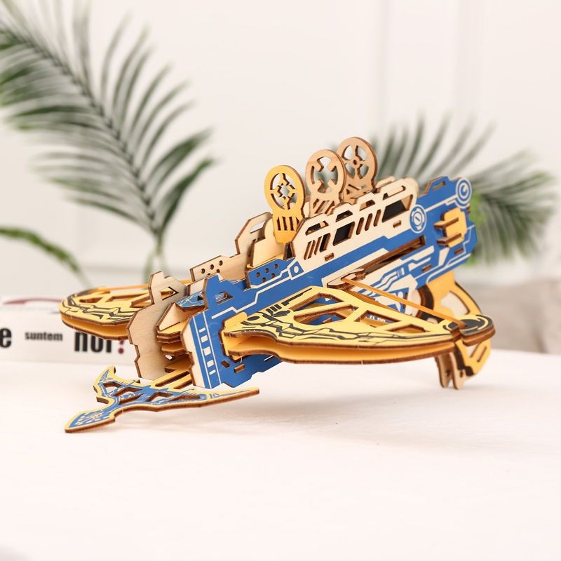 Hot Sale#Children's 3D Puzzle Military Rubber Band Gun Handcraft diy Model Boy Educational Intellige
