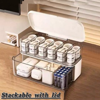 กล่องเก็บข้อมูล กล่องใส่ของ กล่องเก็บสายชาร์จ 7 ช่อง มีลิ้นช…