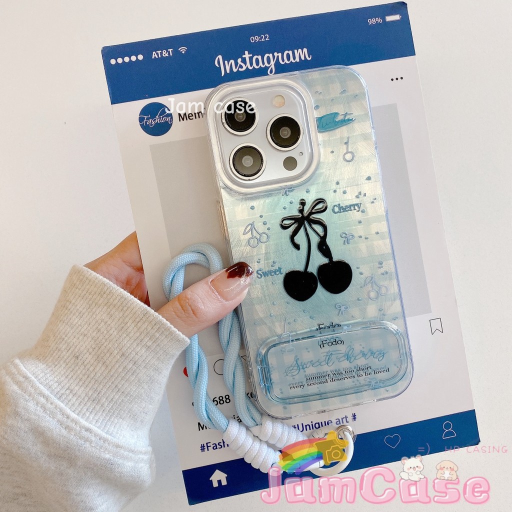 OPPOrealme Cherry case with holder and bracelet เคสโทรศัพท์เหมาะสําหรับ OPPOrealme 5/realme5S REALME