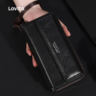 Lovito กระเป๋าสตางค์แบบซิปยาว สำหรับผู้ชาย LFASCS714