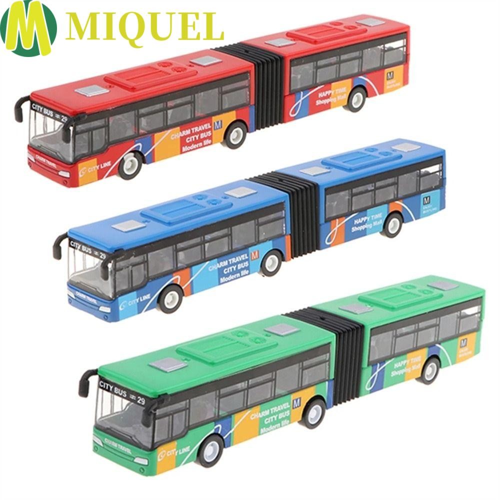 MIQUEL Bus รุ่นของขวัญสําหรับของขวัญเด็กดึงกลับและไปของเล่นเพื่อการศึกษายานพาหนะของเล่นชุดรถของเล่นด