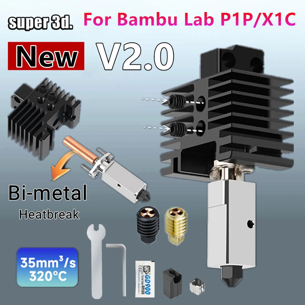 สําหรับBambu Lab X1 X1c P 1S Hotendอัพเกรด 2.0 รุ่นCht Mondstuk Bi-Metaal Fit Bambulab P 1P Carbon H