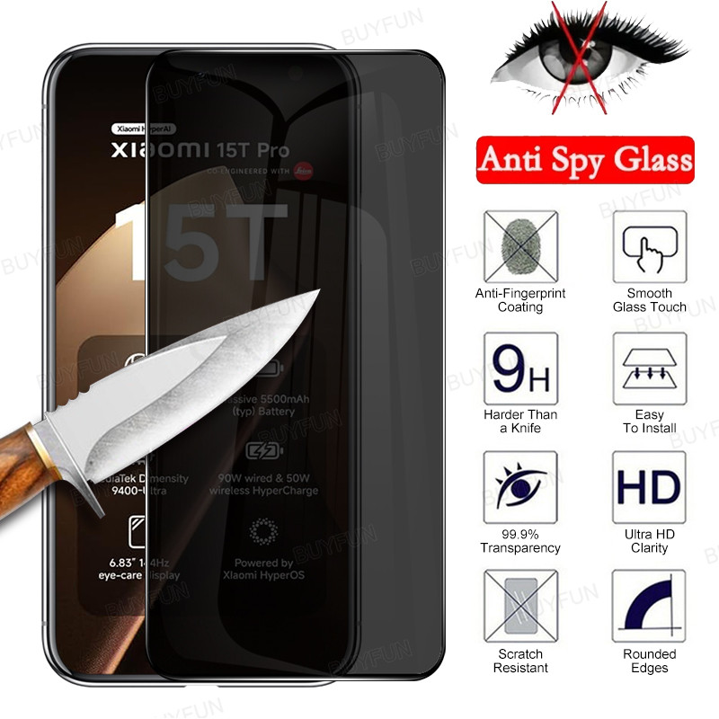 Privacy Tempered Glass For Xiaomi Mi 15T Pro 6.83" 5G mi15tpro 2506BPN68G mi15t 25069PTEBG mi15 T t1