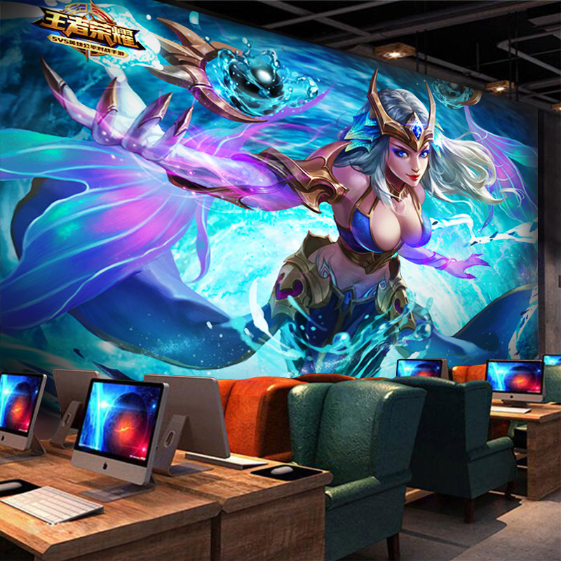 3d Internet Cafe วอลล์เปเปอร์เกมมือถือ King Glory วอลล์เปเปอร์ Internet Cafe เกมห้องภาพจิตรกรรมฝาผนั