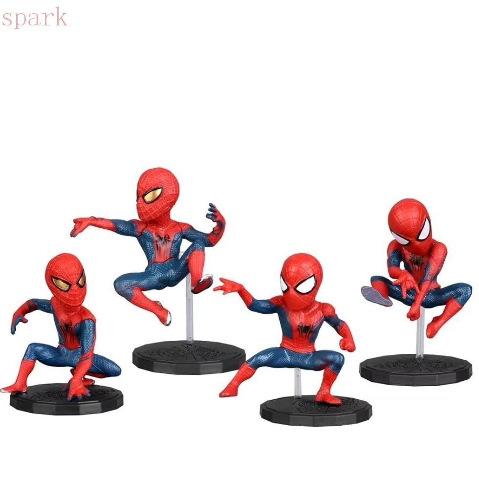 SPARKLE 4 ชิ้น/เซ็ต Spider Man ของเล่น, รุ่น Q Superhero Spider Man ของเล่นสะสม, อะนิเมะตุ๊กตาคลาสสิ