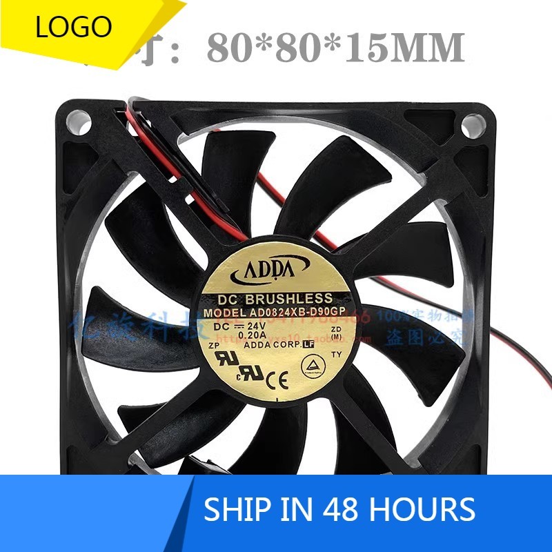 ใหม่สําหรับ ADDA AD0824XB-D90GP 24V 0.20A 8015 8 ซม.Cm อินเวอร์เตอร์พัดลมระบายความร้อน 80*80*15 มม.