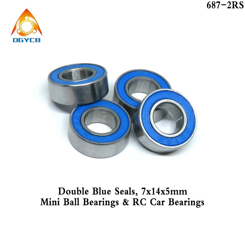 10pc 687 2RS 7x14x5 mm Miniature Ball Bearings 687RS ABEC3 7 14 5 Blue Seals แบริ่ง 7*14*5 RC รถแบริ
