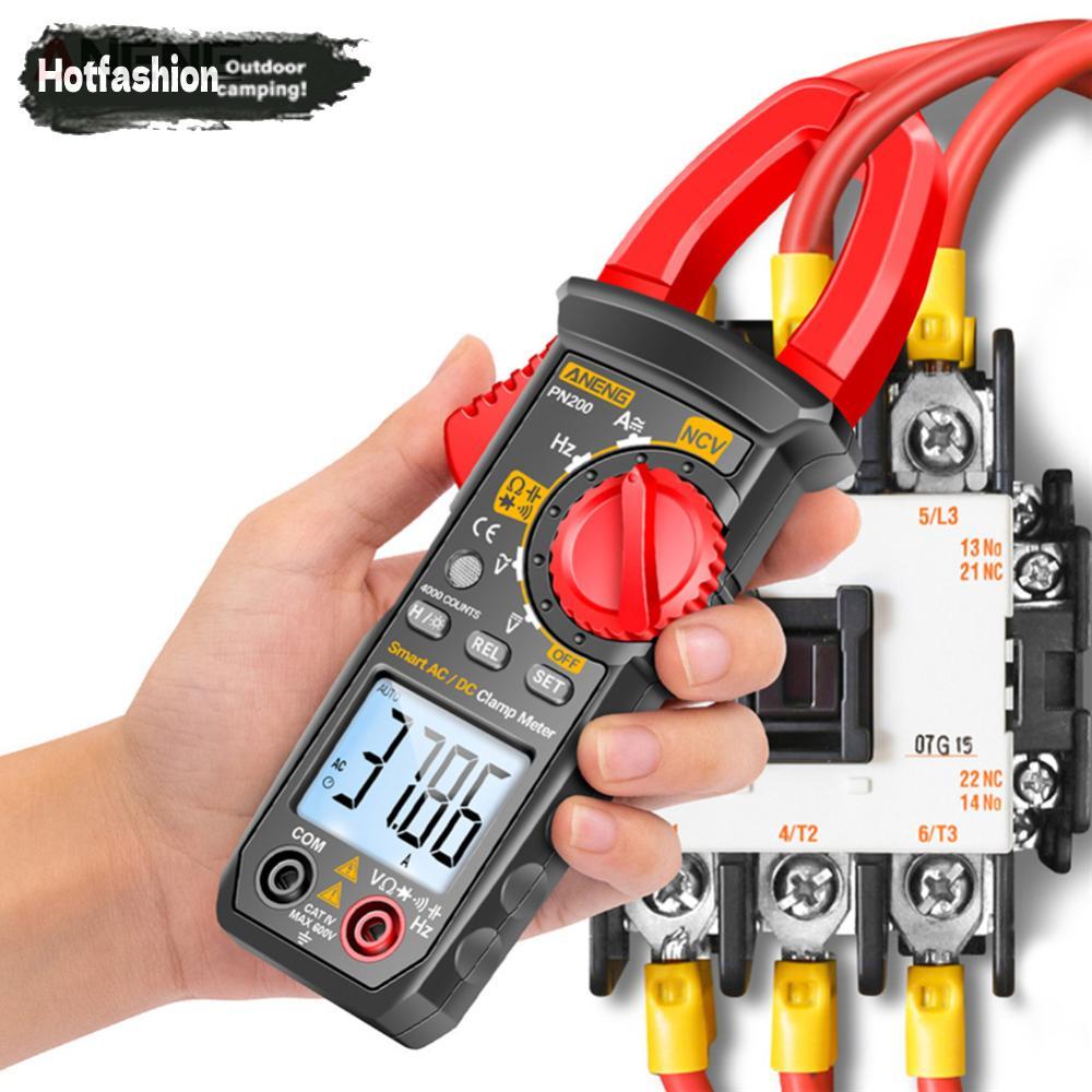 แคลมป์มิเตอร์แบบดิจิตอล 4000 นับแอมป์มิเตอร์มัลติมิเตอร์ Hz Capacitance NCV Ohm Test