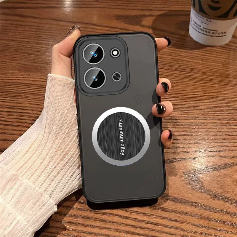 สําหรับ VIVO Y28 4G V2352 พร้อมแผ่นโลหะแม่เหล็กสติกเกอร์ Frosted สีสันปกหลัง