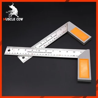 MUSCLE COW ฉากวัดมุมรูปตัวแอล สแตนเลส (10 นิ้ว/12 นิ้ว) แข็งแรง แม่นยำ เหมาะสำหรับงานไม้