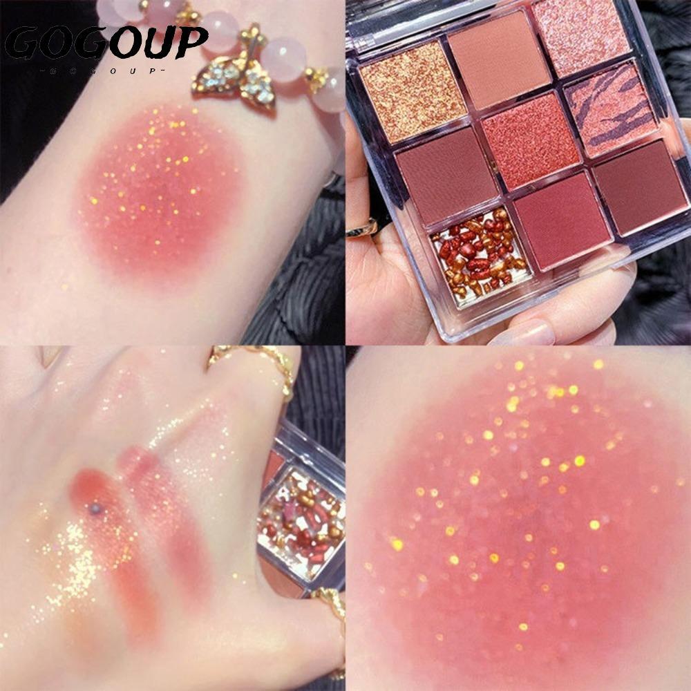 GOGOUP Eye Shadow Palette, Shiny Color Eyeshadow Palette, Lasting Makeup Sequins Eye Pigment Cosmeti