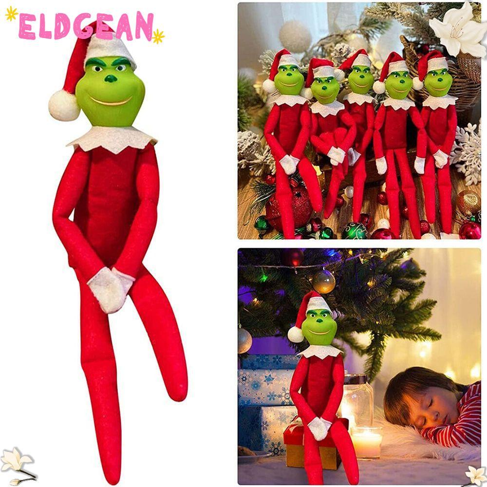 ELDGEAN ตุ๊กตาตุ๊กตาของเล่นตกแต่งต้นไม้จี้ของเล่นตุ๊กตา Grinch ตุ๊กตา