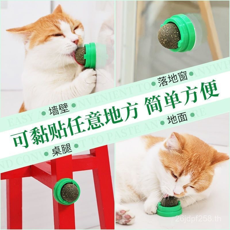 Ball Supplies Catnip Cat Licking Fun Catnip Ball Toy Teasing ของเล่นแมวหมุน Molar Lollipop J8CM