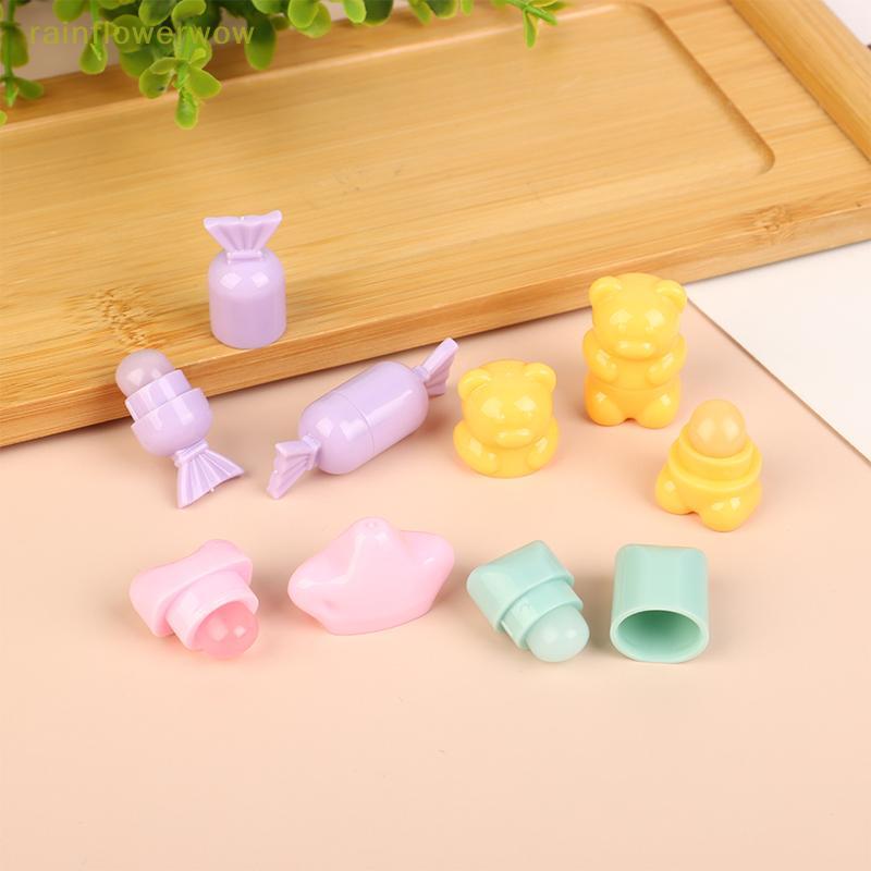 C&B 1/5 ชิ้น Mini แปรงริมฝีปากซิลิโคนน่ารักการ์ตูนแปรงริมฝีปากขนาดเล็กพร้อมฝาครอบแบบพกพา Lip Gloss แ