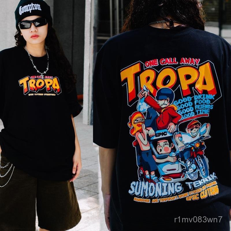ทรอปา- เสื้อยืด เสื้อผ้าสบายสำหรับทุกเพศ เสื้อผ้าแนวสตรีท เสื้อยืดสำหรับผู้ชาย ต้นฉบับ 2025 แฟชั่นวินเทจ