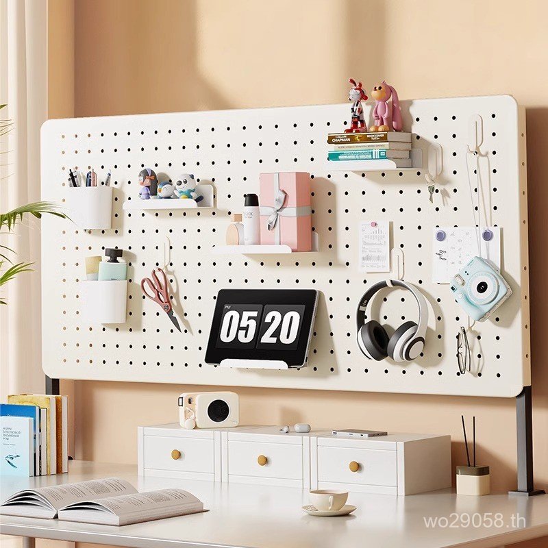 แนวตั้ง ทําให้ยุ่งเหยิง ชั้นวางสํานักงานสก์ท็อปพาร์ทิชันโต๊ะจัดเก็บชั้นวางหลุมคณะกรรมการแสดงผนังเจาะ