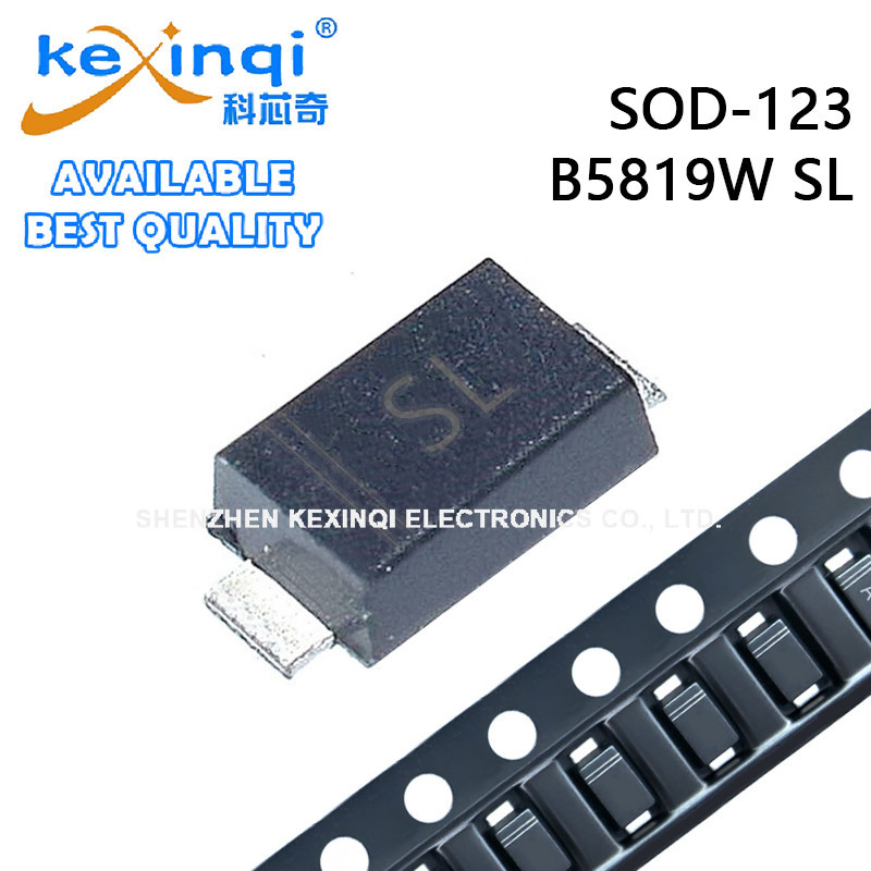 (50-200 ชิ้น) B5819W SL SOD-123 ทรานซิสเตอร์ SMD Schottky Diode