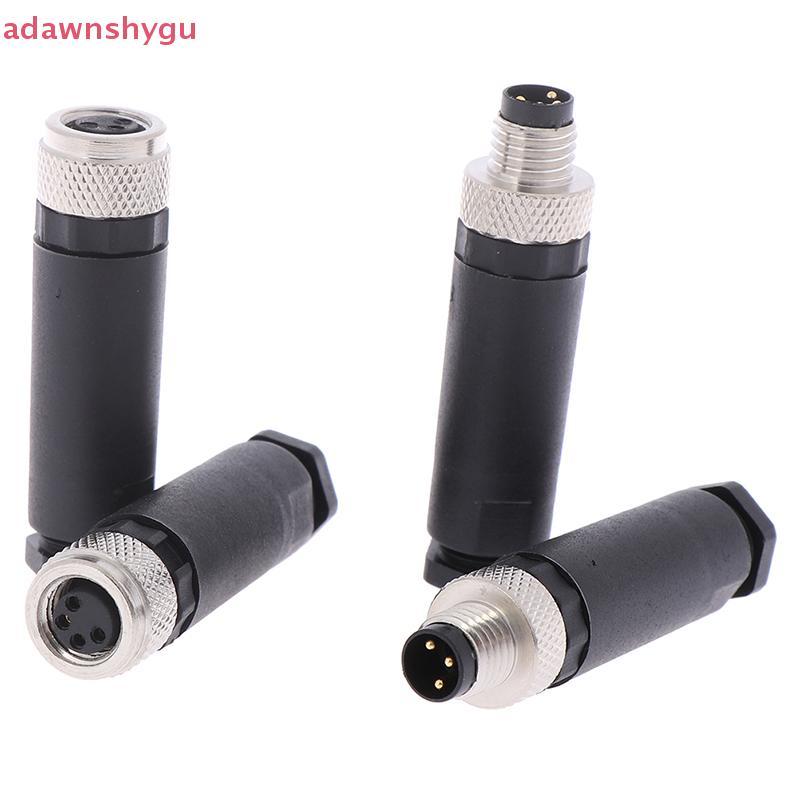 Adagu 1 PC M8 Sensor Connector 3/4 Pin ปลั๊กมุมตรงชาย/หญิง TH