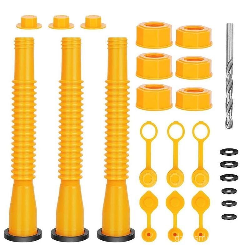 Gas Can Spout Replacement, 3 Kit-Yellow Gas Can Nozzle, Flexible Pour Nozzle for 1/2/5/10 Gallon Gas