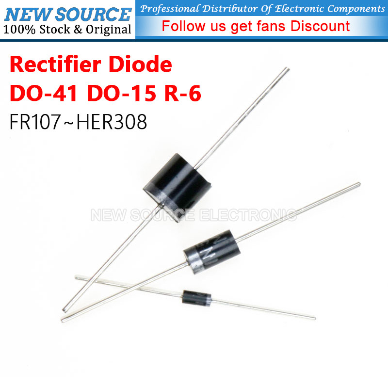 [10-50 ชิ้น] FR107 Rectifier Diode FR207 FR307 FR607 RL207 HER108 HER208 HER308 DO-41 DO-15 R-6 ยี่ห