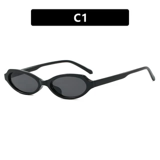 แว่นกันแดดแบบ Cat Eye สไตล์หญิง ขนาดเล็ก ป้องกันUV พร้อมบานพับโลหะ