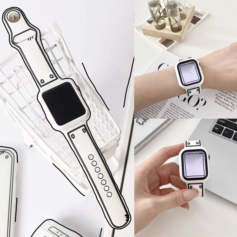 2ง สายรัดซิลิโคน + กรณีสําหรับ แอปเปิล ดู 38 มม.40 มม.41 มม.42 มม.43 มม.44 มม.45 มม.46 มม.49 มม. ฉันดู ชุด11 10 9 8 7 6 5 4 3 2 1 กับ พิเศษ