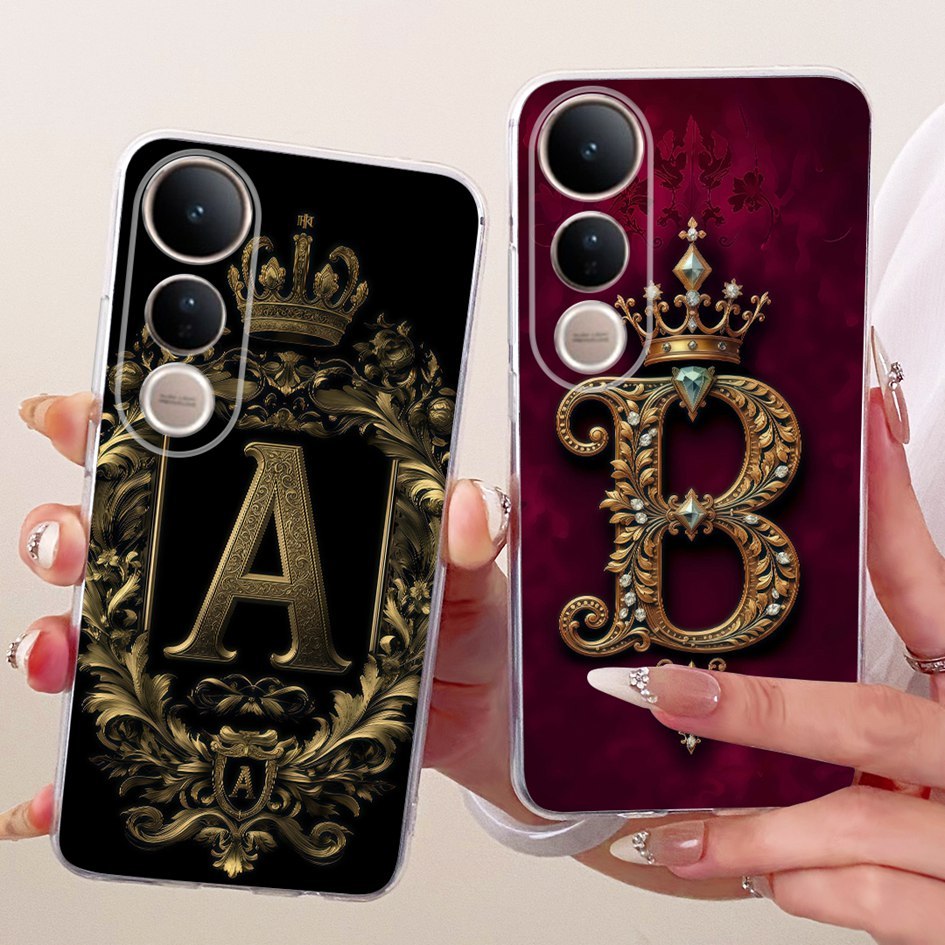 สําหรับ Vivo V50 Lite 5G กรณี V2440 หรูหราตัวอักษรเริ่มต้น Soft Slim ซิลิโคนปกหลังสําหรับ Vivo V50 V