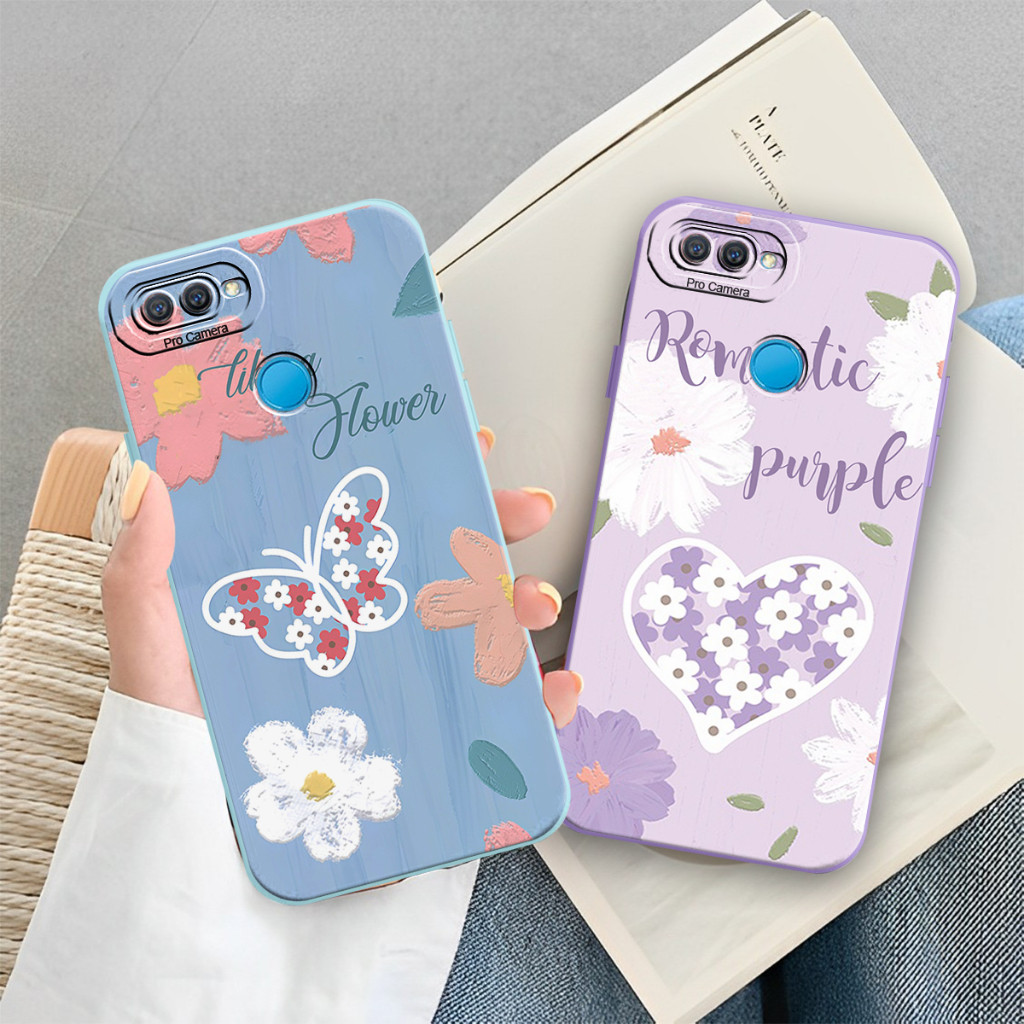 HP [Ops3] Oppo A5S/A12/ A7/A11k/F9/REALME 2 PRO/A3S/A1K/REALME C2 Cute Elegant Flower Motif Case - เ