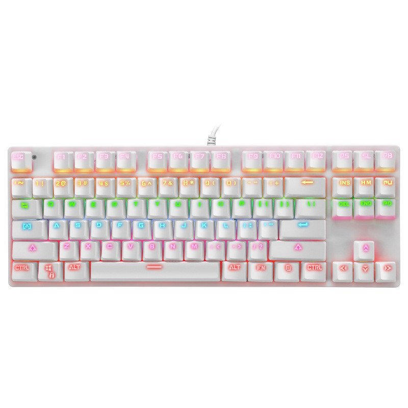 K K7 คอมพิวเตอร์สํานักงานคีย์บอร์ดแบบมีสาย ABS Keycap 87-Key เกมสําหรับเล่นเกม Luminous Mechanical K